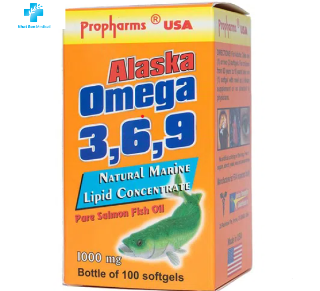 Dầu cá USA Alaska Hộp 100 viên bổ sung Omega 3 6 9, DHA EPA, PROPHARM , bổ mắt , NÃO và tim mạch
