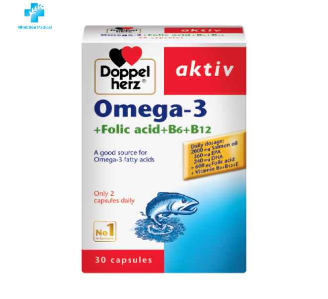 Thực phẩm bảo vệ sức khỏe Omega-3 + Folic axit + B6 + B12