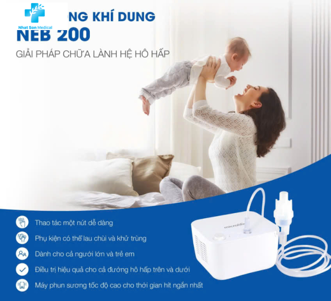 Máy xông khí dung Microlife NEB200 hỗ trợ các bệnh viêm mũi, viêm xoang